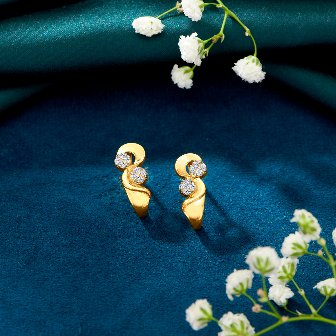 Yellow Gold Huggies Earring For Women