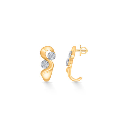 Twist Aura Gold Huggies Earring