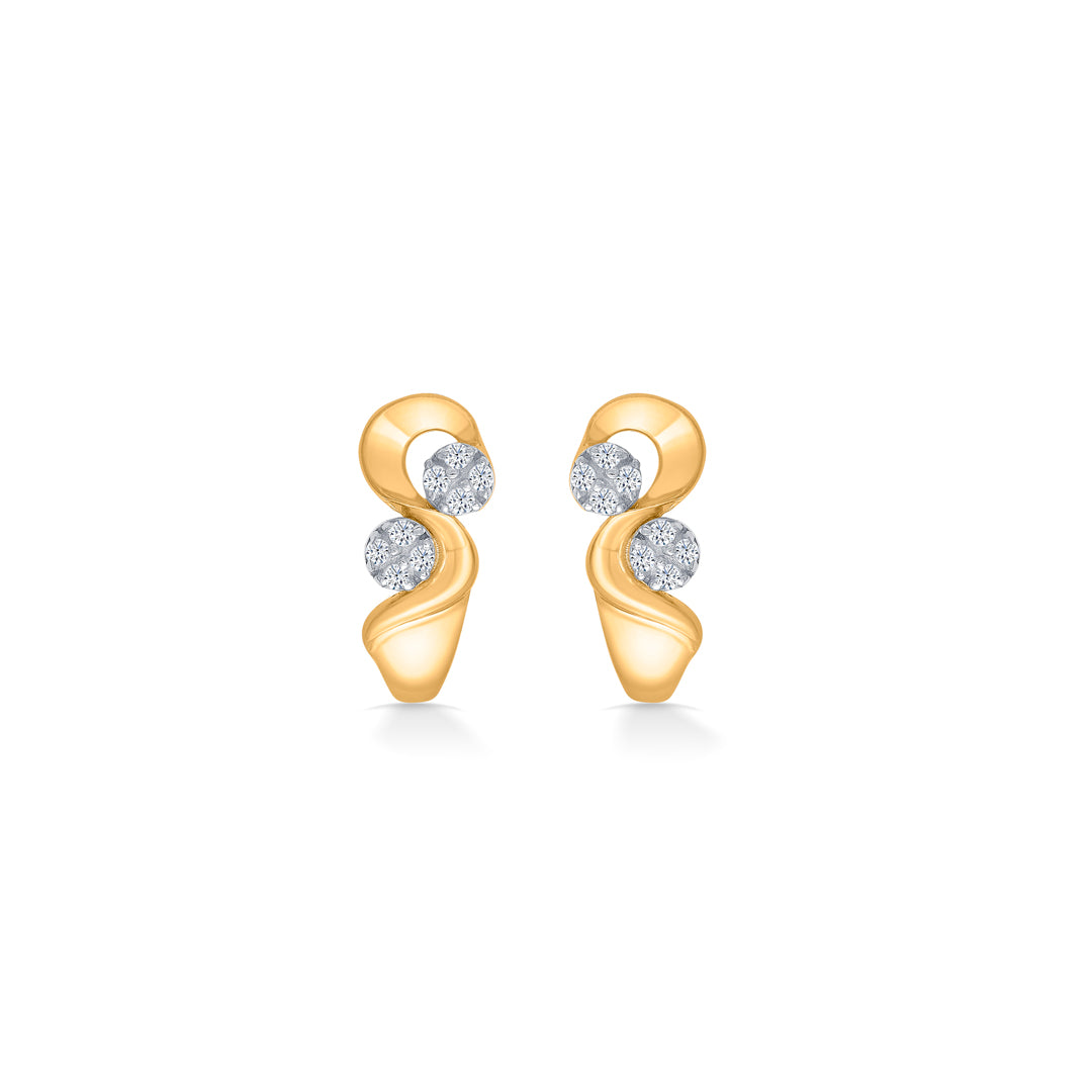 twist aura gold huggies earring