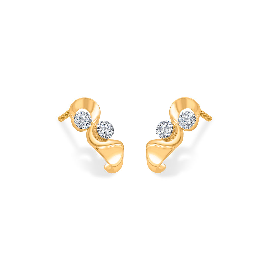 twist aura gold huggies earring