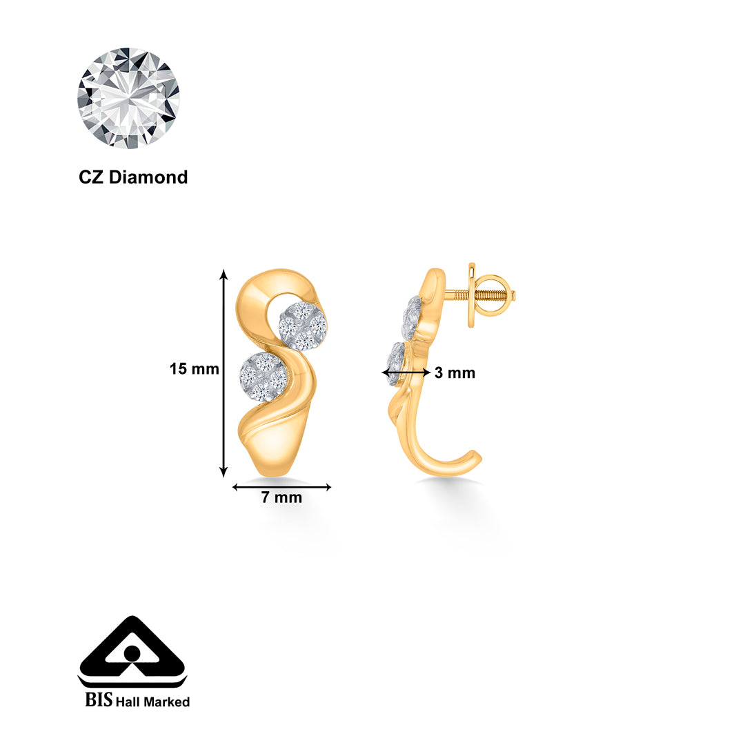 twist aura gold huggies earring