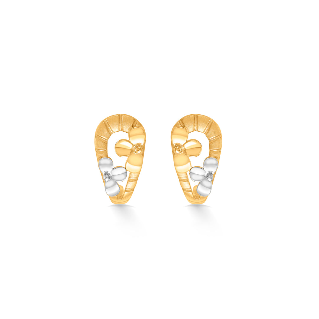 Nexus Spark Yellow Gold Huggies Earring For Women