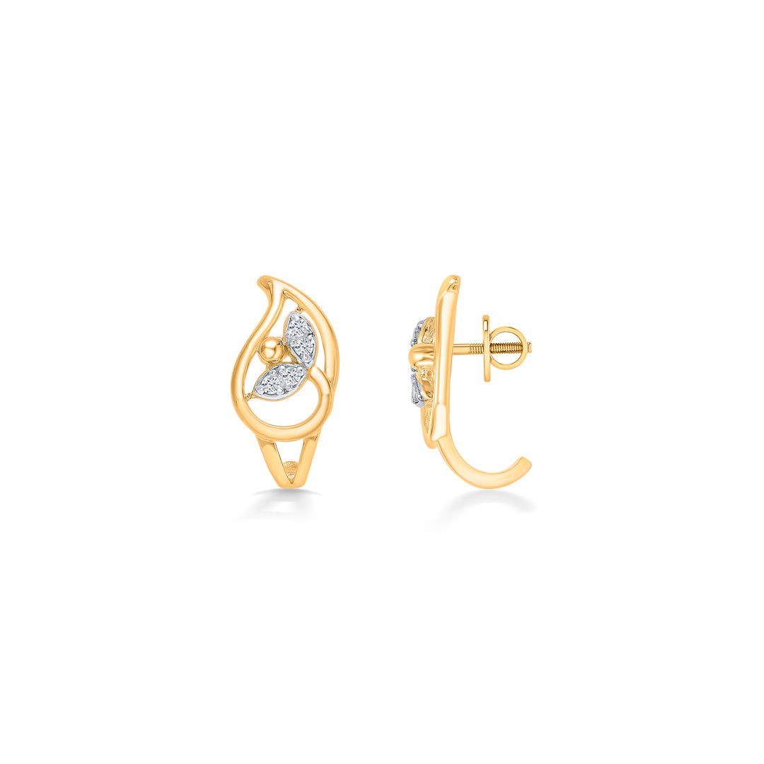 urban gleam yellow gold huggies earring for women