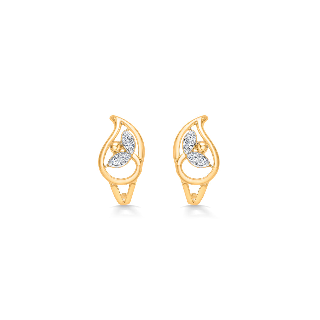 urban gleam yellow gold huggies earring for women