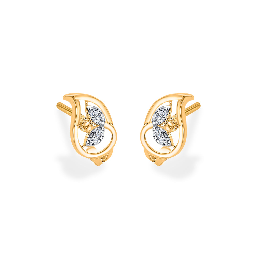 urban gleam yellow gold huggies earring for women