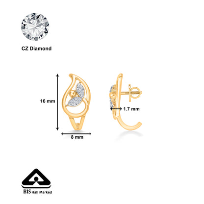 Urban Gleam Yellow Gold Huggies Earring For Women