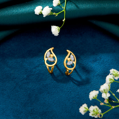 Urban Gleam Yellow Gold Huggies Earring For Women