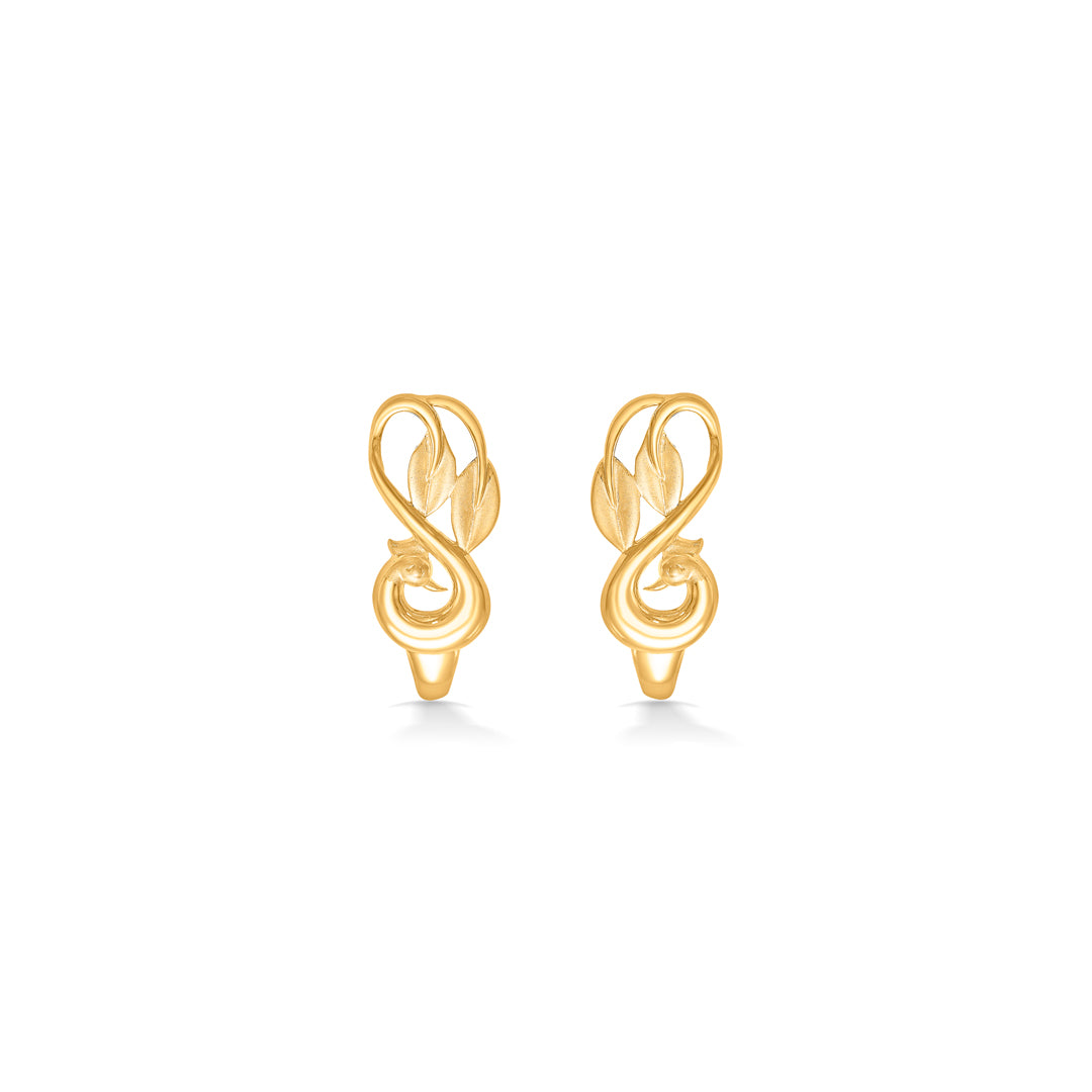 Subtle Lux Yellow Gold Huggies Earring For Women
