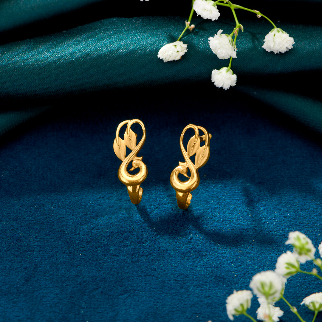 Subtle Lux Yellow Gold Huggies Earring For Women
