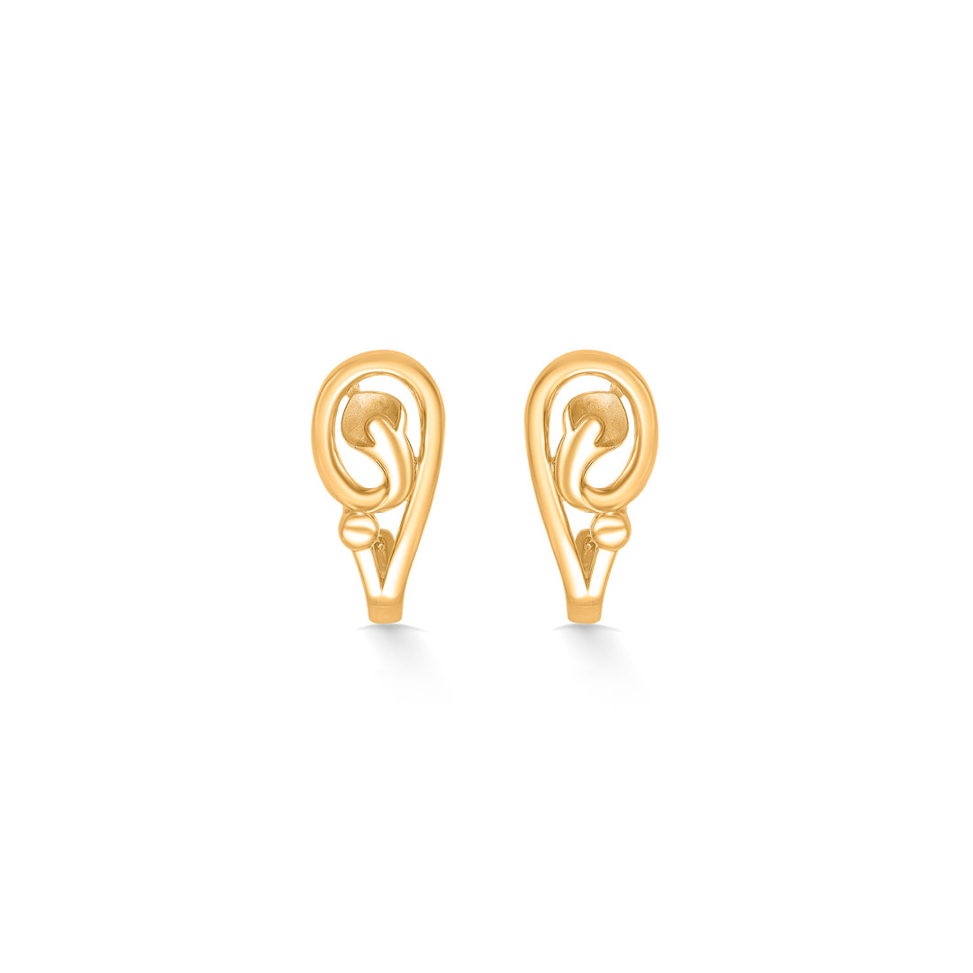 Classic Allure Yellow Gold Huggies Earring For Women