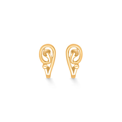 Classic Allure Yellow Gold Huggies Earring For Women