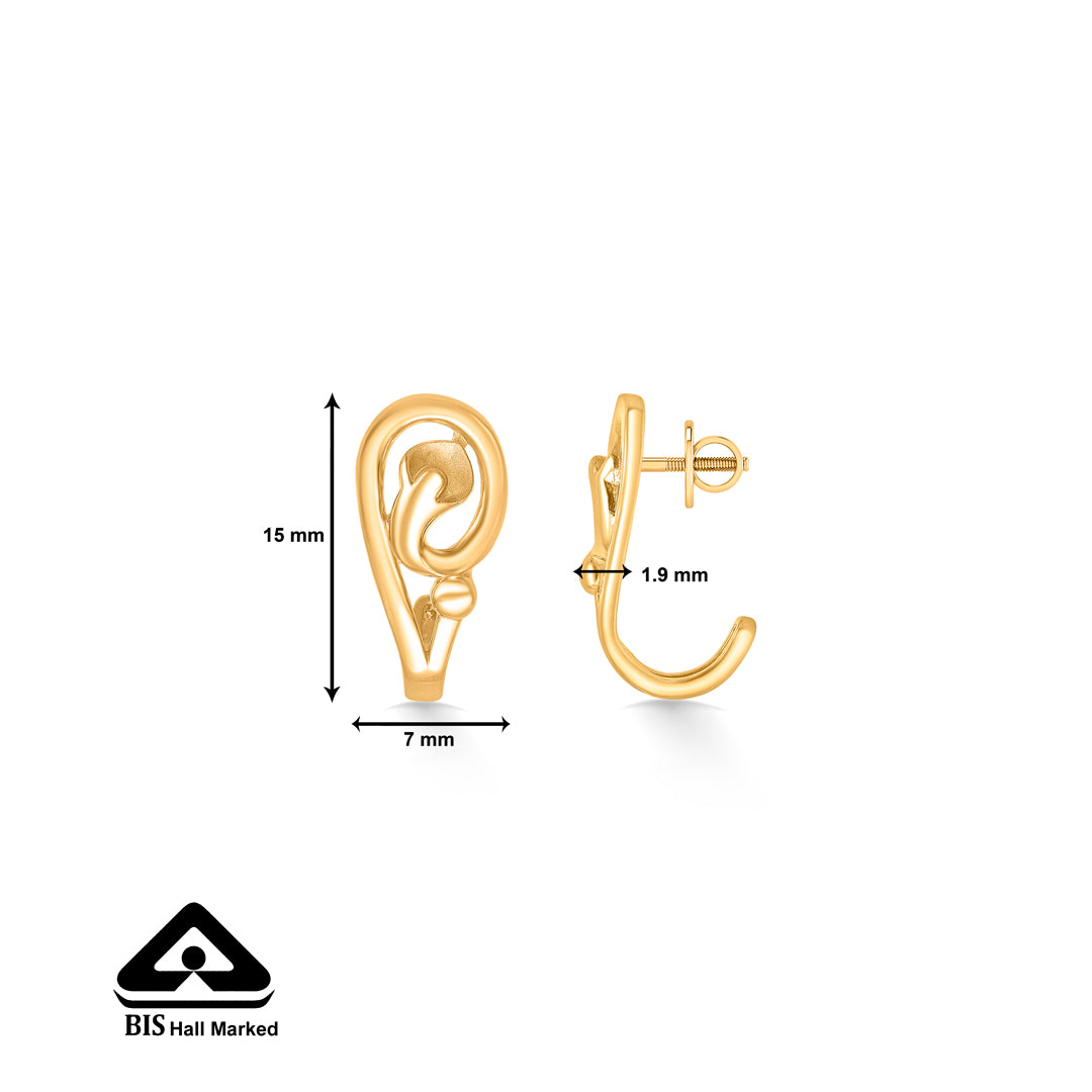 classic allure yellow gold huggies earring for women