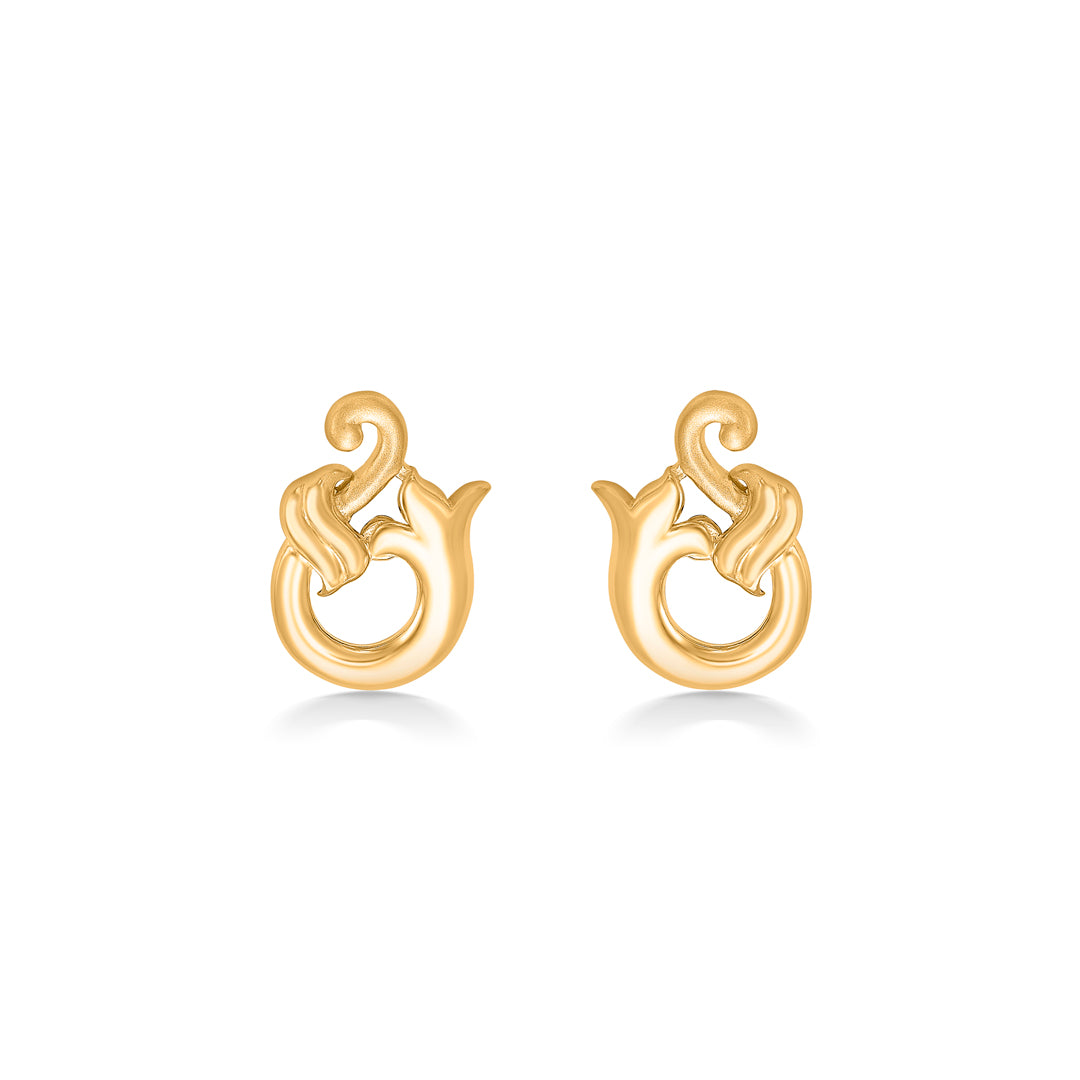 Dainty Clusters Yellow Gold Stud Earring For Women