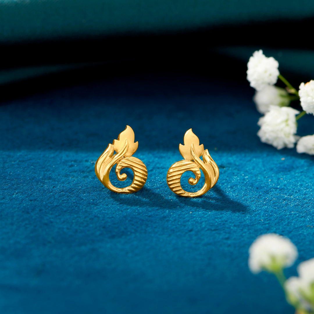 Blooming Utopia Yellow Gold Stud Earring For Women