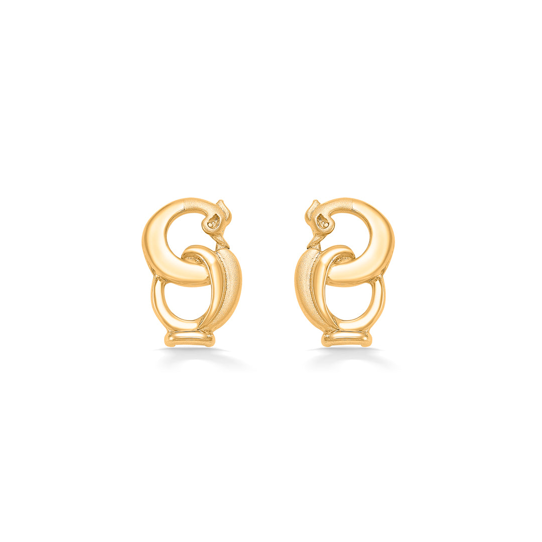 Mini Lux Yellow Gold Stud Earring For Women