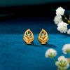 Leafy Breeze Yellow Gold Stud Earring For Woman