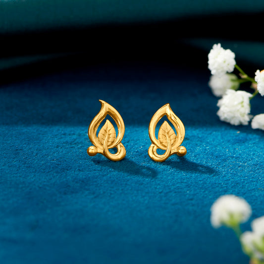 Radiance Spark Yellow Gold Stud Earring For Woman