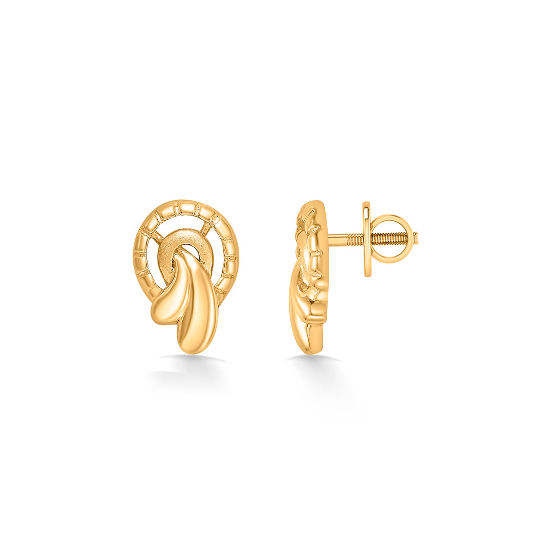 eternal grace yellow gold stud earring for women