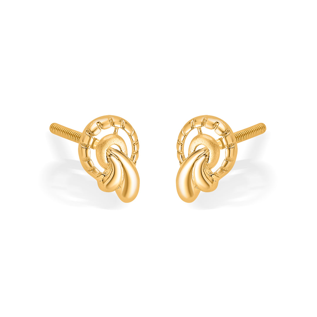 eternal grace yellow gold stud earring for women