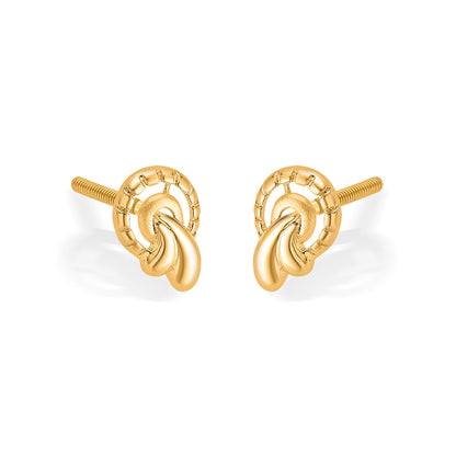 Eternal Grace Yellow Gold Stud Earring For Women
