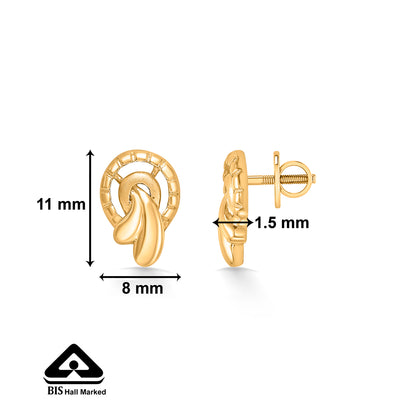 Eternal Grace Yellow Gold Stud Earring For Women