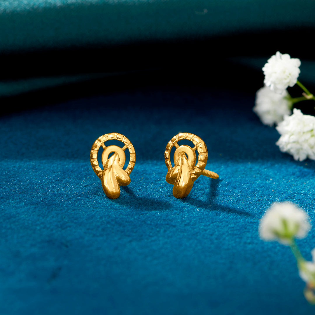 eternal grace yellow gold stud earring for woman