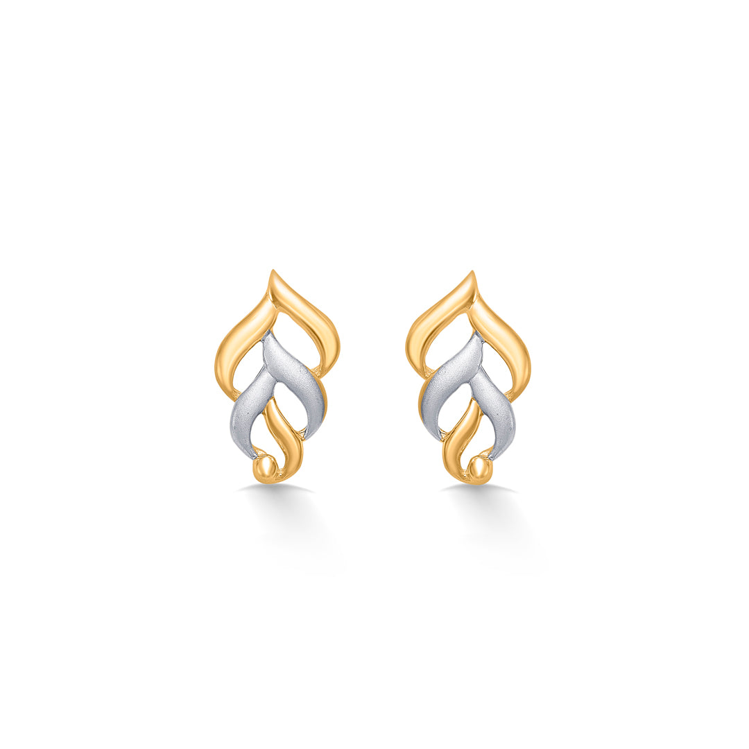 Nostalgic Shine Yellow Gold Stud Earring For Women