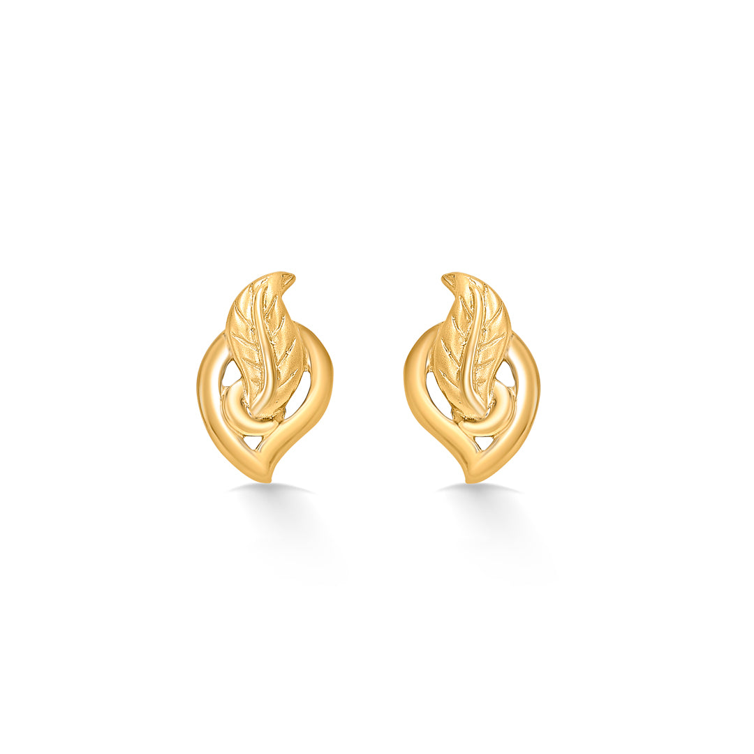 Fresh Flair Yellow Gold Stud Earring For Women
