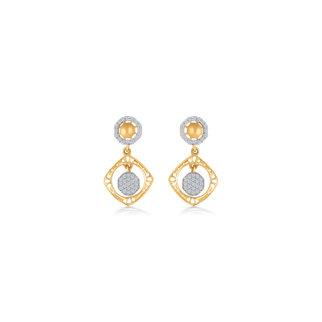 Radiant Modernity Yellow Gold Dangler Earring For Women