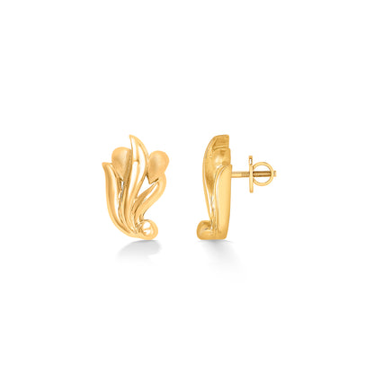 Flourishing Glam Yellow Gold Stud Earring For Women