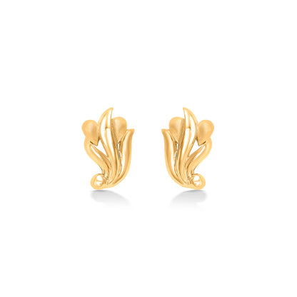 Flourishing Glam Yellow Gold Stud Earring For Women