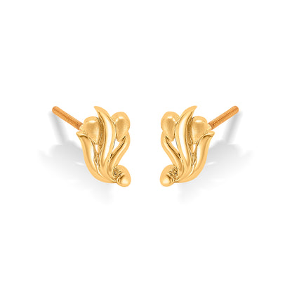 Flourishing Glam Yellow Gold Stud Earring For Women