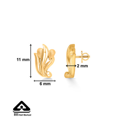 Flourishing Glam Yellow Gold Stud Earring For Women