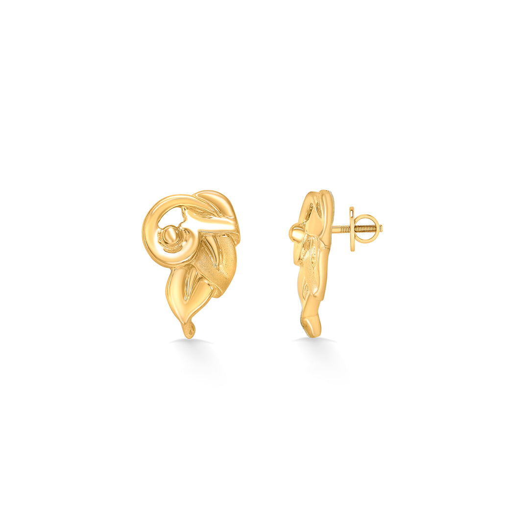 willow vibe yellow gold stud earring for women