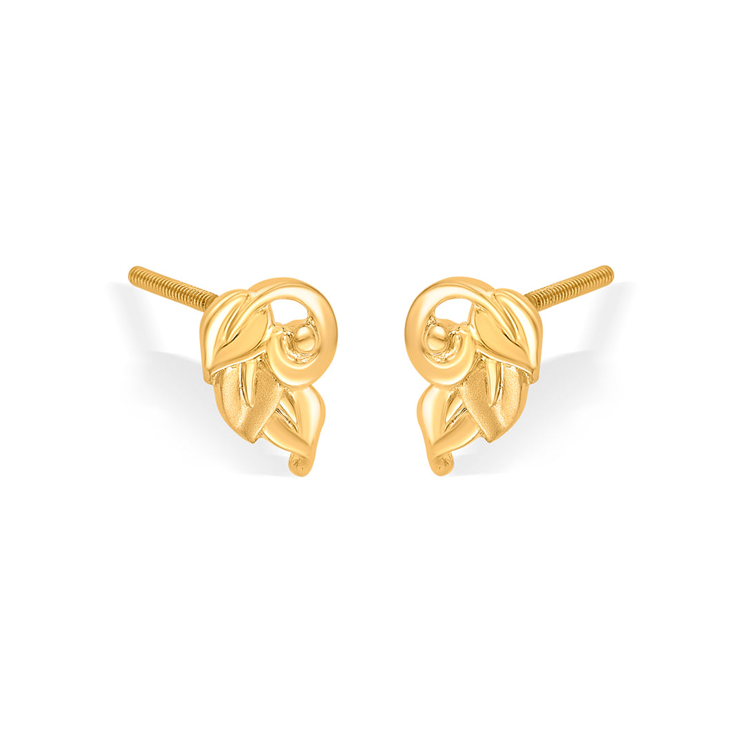 willow vibe yellow gold stud earring for women