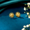 Celestial Sun Yellow Gold Stud Earring For Women