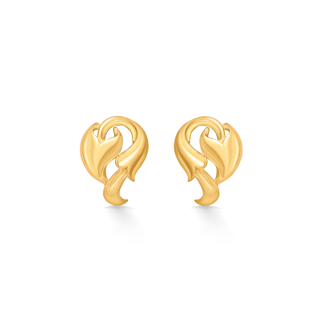 Auric Echoes Yellow Gold Stud Earring For Women