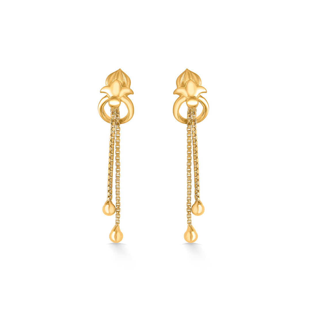 Radiant Aura Yellow Gold Dangler Earring For Women