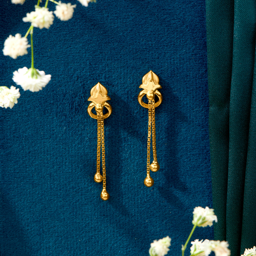 Radiant Aura Yellow Gold Dangler Earring For Women
