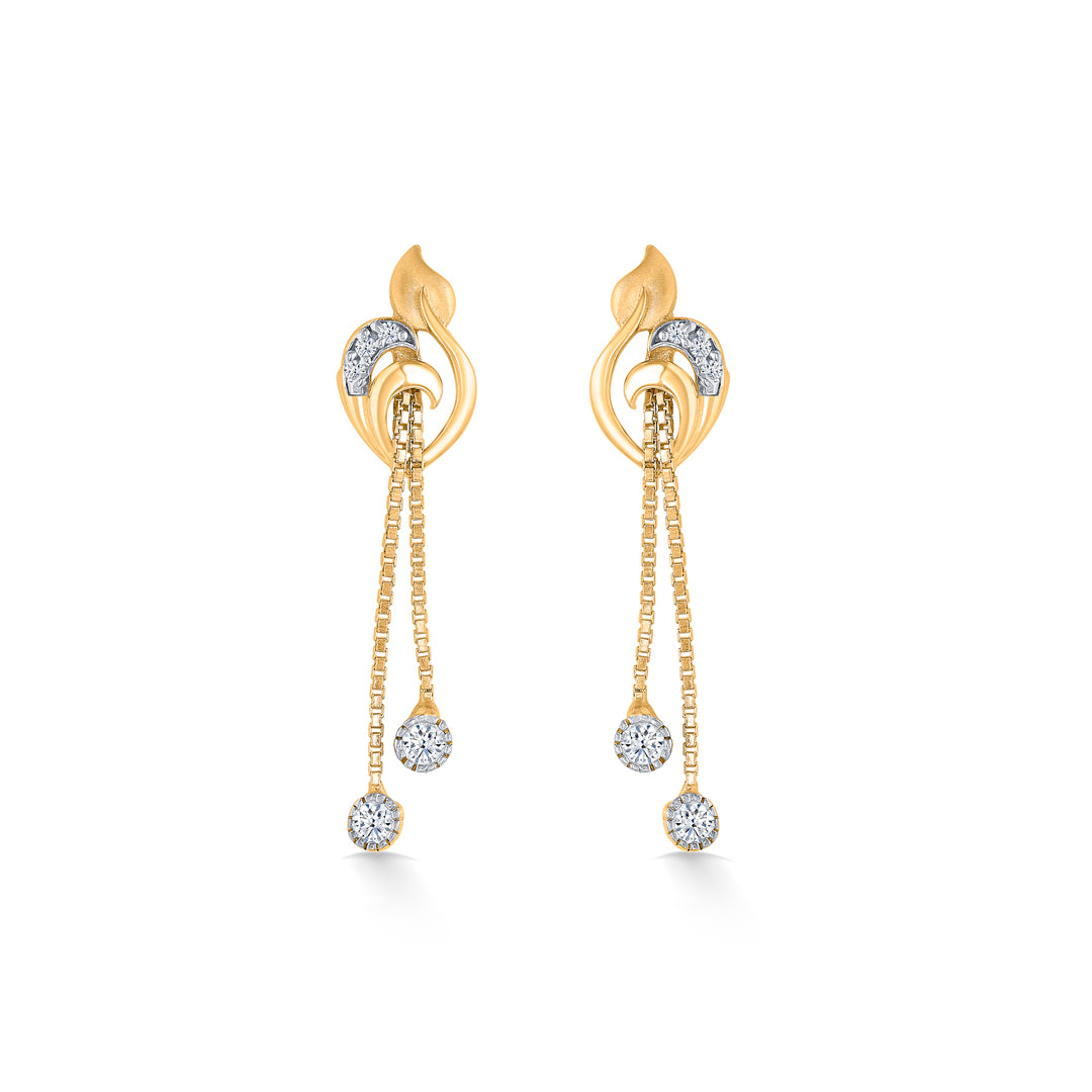 Gilded Filigree Yellow Gold Dangler Earring For Women