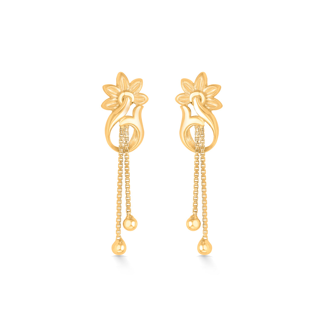 Gleaming Delight Yellow Gold Dangler Earring For Women