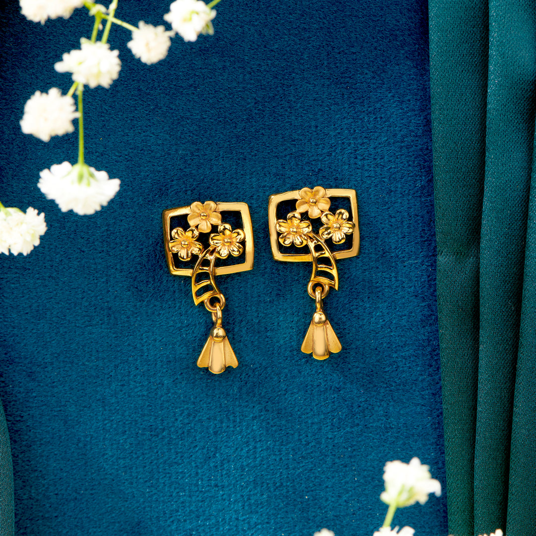 Delight Garden Yellow Gold Dangler Earring For Women