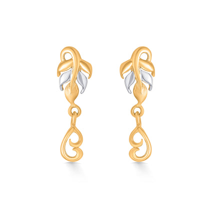 Twist of Nature Yellow Gold Dangler Earring For Women