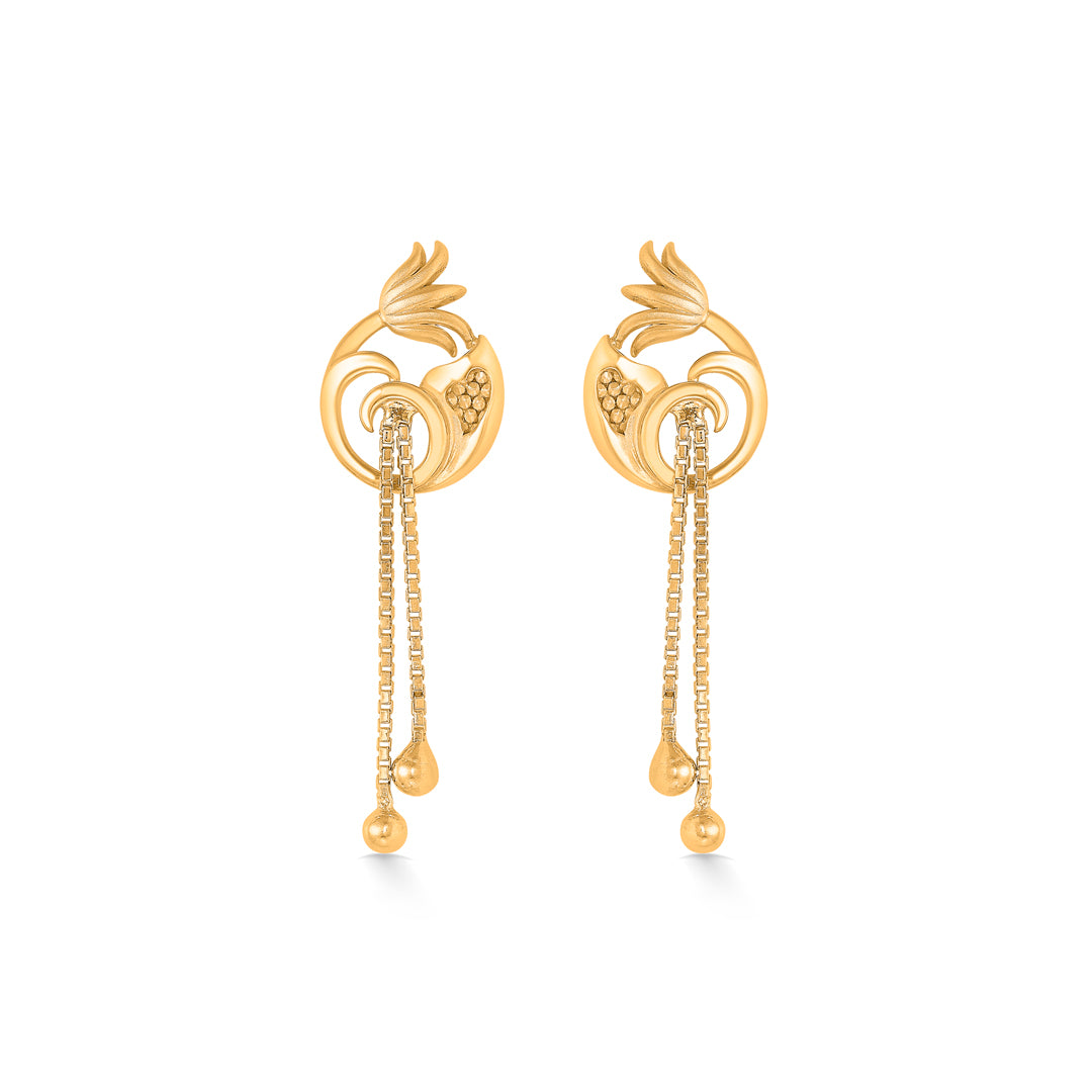 Golden Flora Yellow Gold Dangler Earring For Women