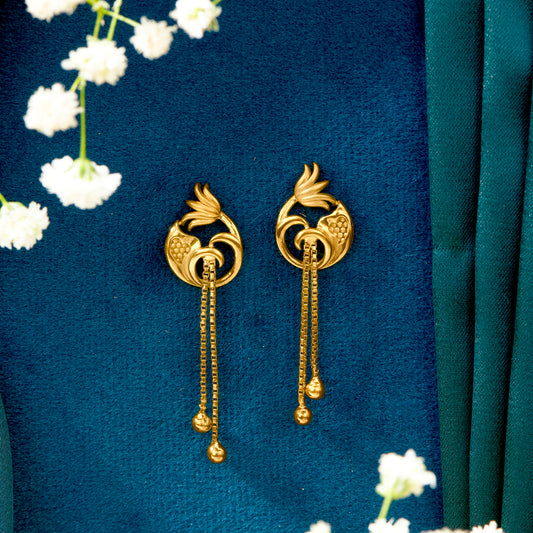 Golden Flora Yellow Gold Dangler Earring For Woman