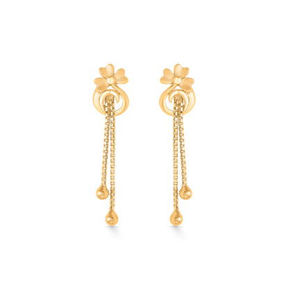 Velvet Vines Yellow Gold Dangler Earring For Women