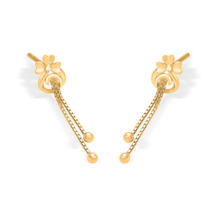 Velvet Vines Yellow Gold Dangler Earring For Women