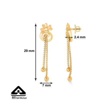 Velvet Vines Yellow Gold Dangler Earring For Women