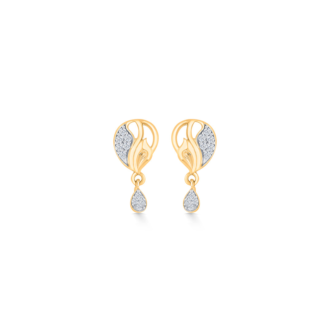 Crystalline Breeze Yellow Gold Dangler Earring For Women