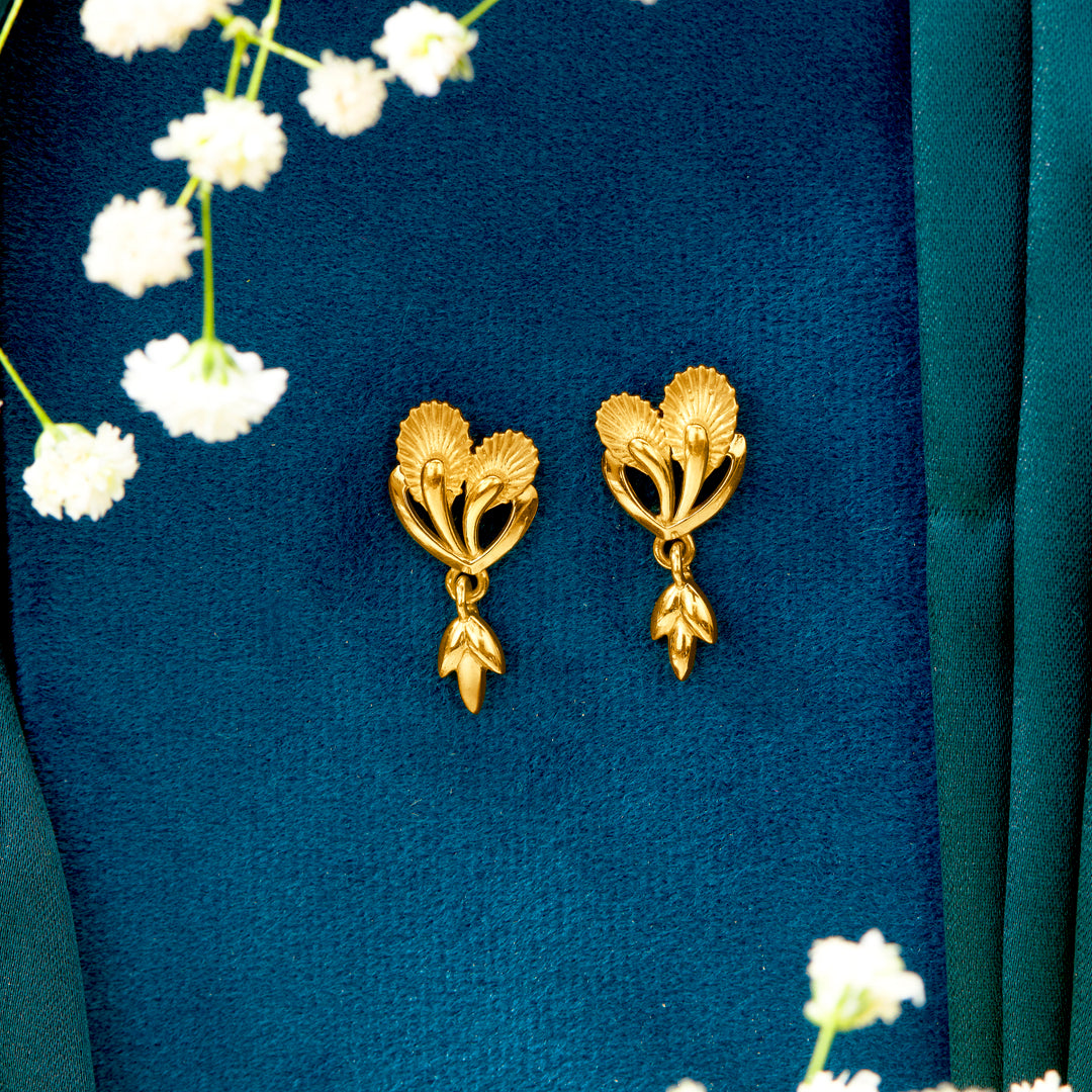 Blooming Horizon Yellow Gold Dangler Earring For Women
